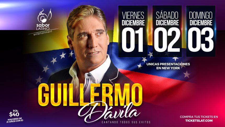 Stars World Production - NOTAS DE PRENSA El cantante Venezolano Guillermo Dávila ofrecerá tres conciertos en la ciudad de New York