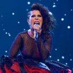 Alejandra Guzmán durante su presentación en Boca del Río, Veracruz.