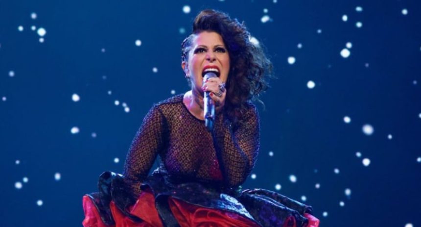 Alejandra Guzmán durante su presentación en Boca del Río, Veracruz.