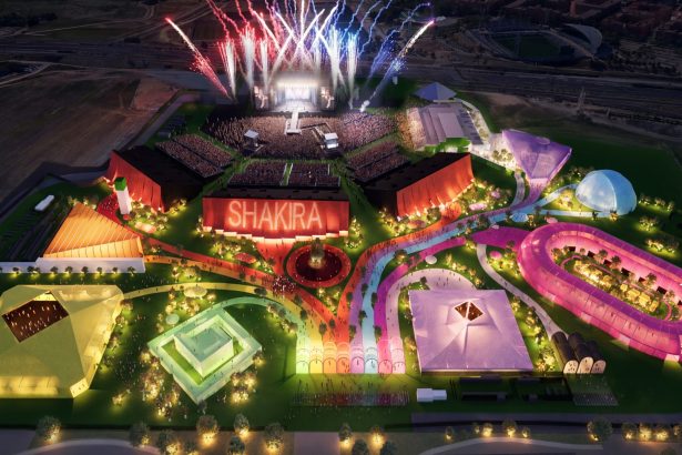 Render de Macondo Park, la ciudad creada para la residencia de Shakira en Madrid (Foto: Live Nation / Bjarke Ingels Group)